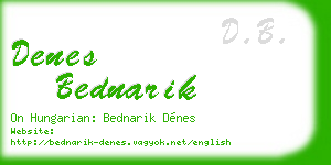 denes bednarik business card