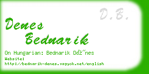 denes bednarik business card